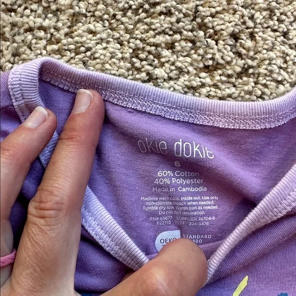 4 - Okie Dokie Girls short sleeve shirts size 6 - Pink, purple, yellow, orange - Picture 7 of 9